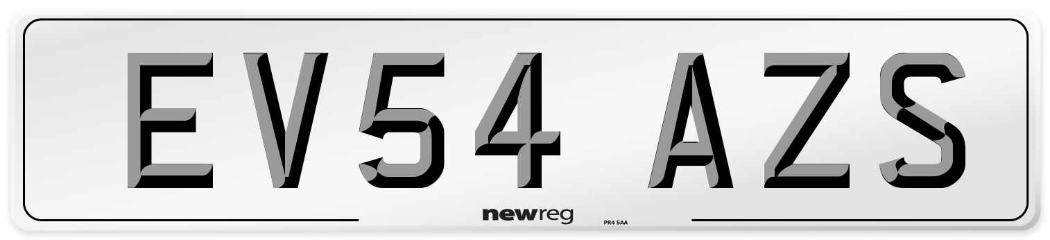 EV54 AZS Number Plate from New Reg